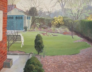 attrib. to Thomas Stultiens (1903–1965) Gouache painting Garden landscape - Picture 1 of 5