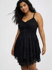 Mini Stretch Lace Corset Dress Women's Plus 5X - Picture 1 of 4