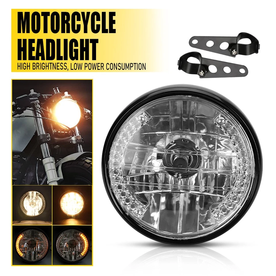 7-дюймовый универсальный кронштейн для фары головного света мотоцикла со светодиодным сигналом поворота - Изображение 1 из 4
