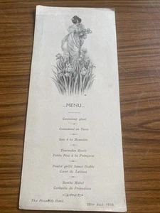 ¿MENÚ HOTEL PICCADILLY 1910? Ilustración Munk Art Nouveau (Ch) - Imagen 1 de 10