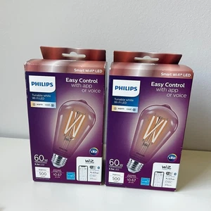 (2)Philips Smart Wi-Fi LED Light Bulbs 60W Tunable Wiz Connected Easy Control - Picture 1 of 5