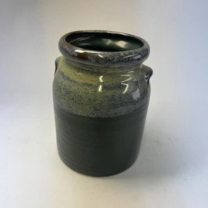 Vintage Harris Blue/Green Drip Glaze Crock Made In USA 8" Studio Pottery - Picture 1 of 10