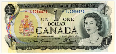 1973 Bank of Canada $1 Replacement Note - SN: *IL2086673 - Image 1 of 2