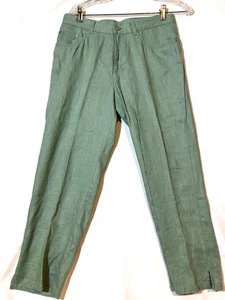 Pantalones Jean Lauren Ralph Lauren Lino Pierna Recta Verde Salvia Pequeño talla 10 Elegante - Imagen 1 de 9