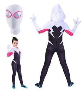 Little Girls Size 140cm (9/10) Superhero Halloween Costume With Mask - Picture 1 of 1