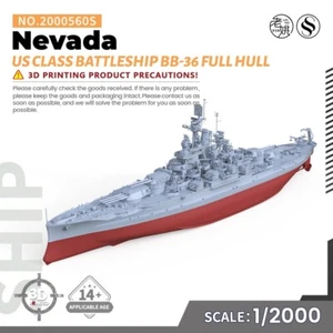 SSMODEL 1/2000 Military Model Kit US Nevada Class Battleship BB-36 Full Hull - Picture 1 of 4