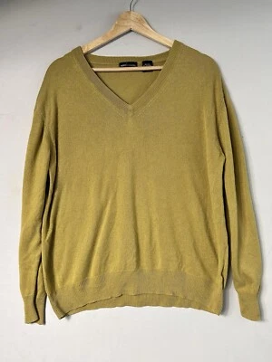 Suéter Moda International Mujer Talla L Verde Chartreuse Seda Cachemira Cuello en V Foto 1 de 4