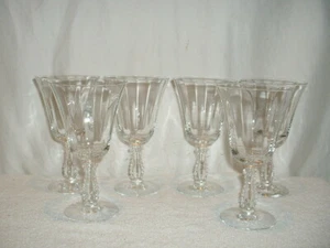 6 Fostoria Silver Flutes 6 1/2" Low Water Goblets Optic Panels Beaded Stem - Picture 1 of 2