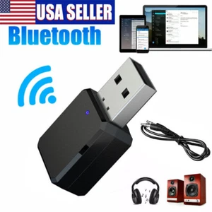 3.5mm AUX To USB Wireless Bluetooth Audio Stereo Car Music Receiver Converter - Photo 1/13