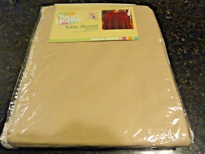 nuevo MANTEL REDONDO 90" tono neutro dorado amarillo volante fondo 90 pulgadas Foto 1 de 3