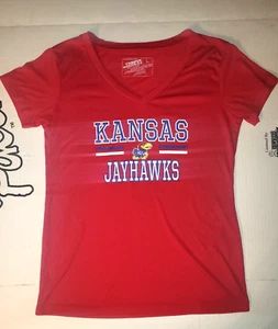 Kansas KU Jayhawks Camiseta Cuello en V Juniors Grande Rojo Profundo Campus Heritage - Imagen 1 de 7
