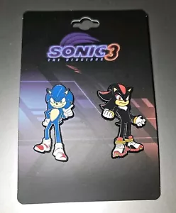 Sonic the Hedgehog 3 Sonic & Shadow 2er Set Metall Emaille Pin Set Brandneu - Bild 1 von 2