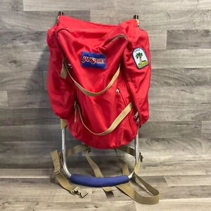 Vintage JANSPORT Red Backpack External Frame Hiking Small Kids Size - Picture 1 of 12