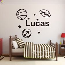 Cartoon Custom Name Basketball Football Soccer Wall Sticker Baby Nursery Room