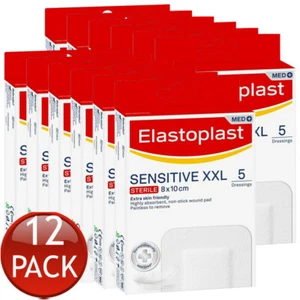 12 x Elastoplast Sensitive Xxl 5 Pack Wound Pad Dressing Breathable First Aid - Picture 1 of 9