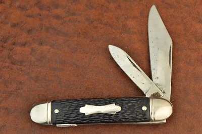 VINTAGE MADE IN USA BLACK DELRIN PREMIUM CIGAR JACK KNIFE COLONIAL (23684) - Image 1 of 4