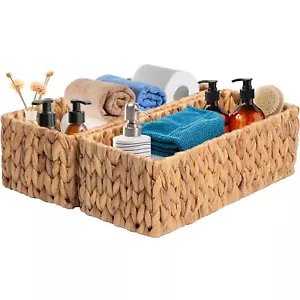 Handwoven Storage Baskets Decorative Water Hyacinth Wicker Baskets For Paper Tow - Picture 1 of 8