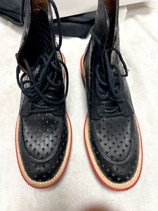 Givenchy Men’s Perforated Platform Boots  Us Size 12, black with accented sole - Picture 1 of 8