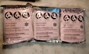 Lotto di 3 turbanti asciugacapelli in microfibra logica pulita rosa cleanlogic - Foto 1 di 1