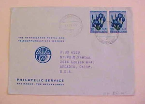 NETHERLANDS  1953 #B253 PAIR cat.$22.00 FOR STAMP ALONE, GRAVENHAGE - Picture 1 of 1