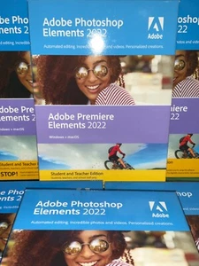 Adobe Photoshop and Premiere Elements 2022 Mac Win DVD 65318804 Student Teacher - Picture 1 of 2