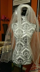 Ivory Pearl Elbow Length Bridal Veil 1 Layer 39" Long By David Bridal - Picture 1 of 5