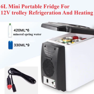 6L Portable Car  Mini Cooler with Heating Fridge 2in1 12V Travel Camping - Image 1 of 4
