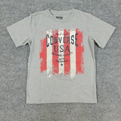 Converse Shirt Boy's Medium Gray Chuck Taylor Graphic Tee Crew Neck Short Sleeve - Image 1 of 4