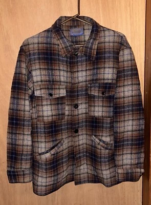 Chaqueta De Colección Pendleton Field Mackinaw Cuiser Marrón A Cuadros Lana Pesada Talla M Foto 1 de 4