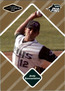 2005 Justifiable Gold #76 Andy Sonnanstine /100