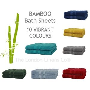 2 Piece BAMBOO Bath Sheets 140 x 75cm LUXURY Natural 60% Bamboo 40% Cotton Towel