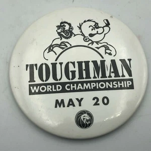 Vintage TOUGHMAN World Championship Popeye Bluto MGM Lion 3" Button Pinback Pin - Picture 1 of 12
