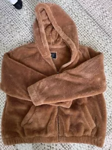 Abercrombie Fitch AF Jacke Damen extra groß braun Fleece Kapuze mit durchgehendem Reißverschluss Y2K - Bild 1 von 16