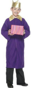 Smiffy's Purple Nativity King Wiseman Child Christmas Costume Cape Crown Small