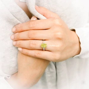 14k White Gold Diamond Ring 2.00 Carat Fancy Intense Yellow Oval IGI Lab Grown - Picture 1 of 11