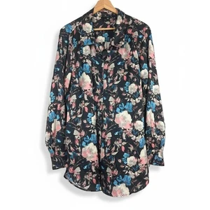 Blusa Torrid Para Mujer 3X Femenina Romántica Gótica Capricho Floral Satén Botón - Imagen 1 de 12