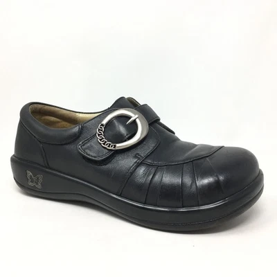 Alegria Khloe Mocasines Zuecos Zapatos Mujer Talla 8-8.5 EE. UU. 38 UE Cuero Negro Foto 1 de 4