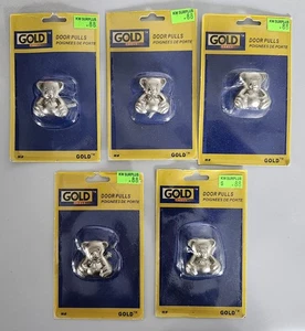Lot of 5 Vintage Gold Tools Teddy Bear Door Pulls Brand New - Picture 1 of 5