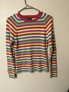 Suéter Aeropostale para Mujer XL Pullover Multicolor Rayas Manga Larga De Colección - Imagen 1 de 5