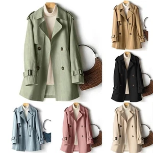 Functional Women's Medium Length Trench Coat Ideal as an Autumn Outerwear - Picture 1 of 17
