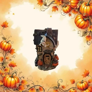 Vintage Creepy Hollow Halloween Store Ghosts Pumpkins Village House Decor - Picture 1 of 6
