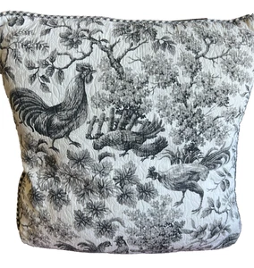 Vintage French Toile ROOSTER PILLOW~*Chicken*Farm Country - Picture 1 of 16