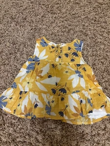 Tommy Bahama Sommerkleid Tropical Print 6-9 Monate gelb strukturiert Baumwolle gefüttert - Bild 1 von 3