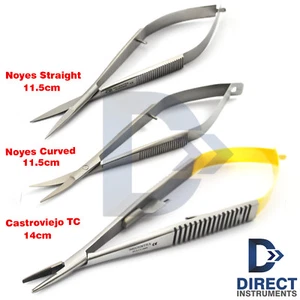 TC Castroviejo Needle Holder Forceps Micro Surgery Spring Iris Noyes Scissors CE - Picture 1 of 11