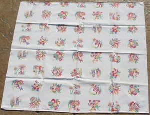 Vtg 42x36 Cotton Tablecloth Fiesta Siesta Fruit Cactus Mexicana Primary Colors - Picture 1 of 6