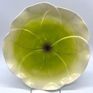 Mustardseed & Moonshine Originals grün gelb Blume Blatt 11-1/4" Essteller - Bild 1 von 5