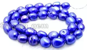 7-9mm Natural Blue BAROQUE Freshwater Pearl Beads for Jewelry Making Strand 14" - Picture 1 of 2