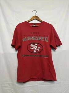 Vintage 1995 San Francisco 49ers nutmeg t shirt with back hit size large - Picture 1 of 9