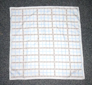 Sarah Coventry Vintage Scarf • Blue Gray Plaid Stripe 29" Square Pastel Fashion - Picture 1 of 8