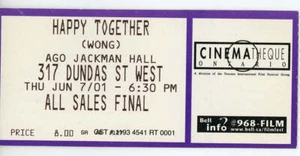 Happy Together (1997) Vintage Movie Pass Cinematheque Ontario - Picture 1 of 1
